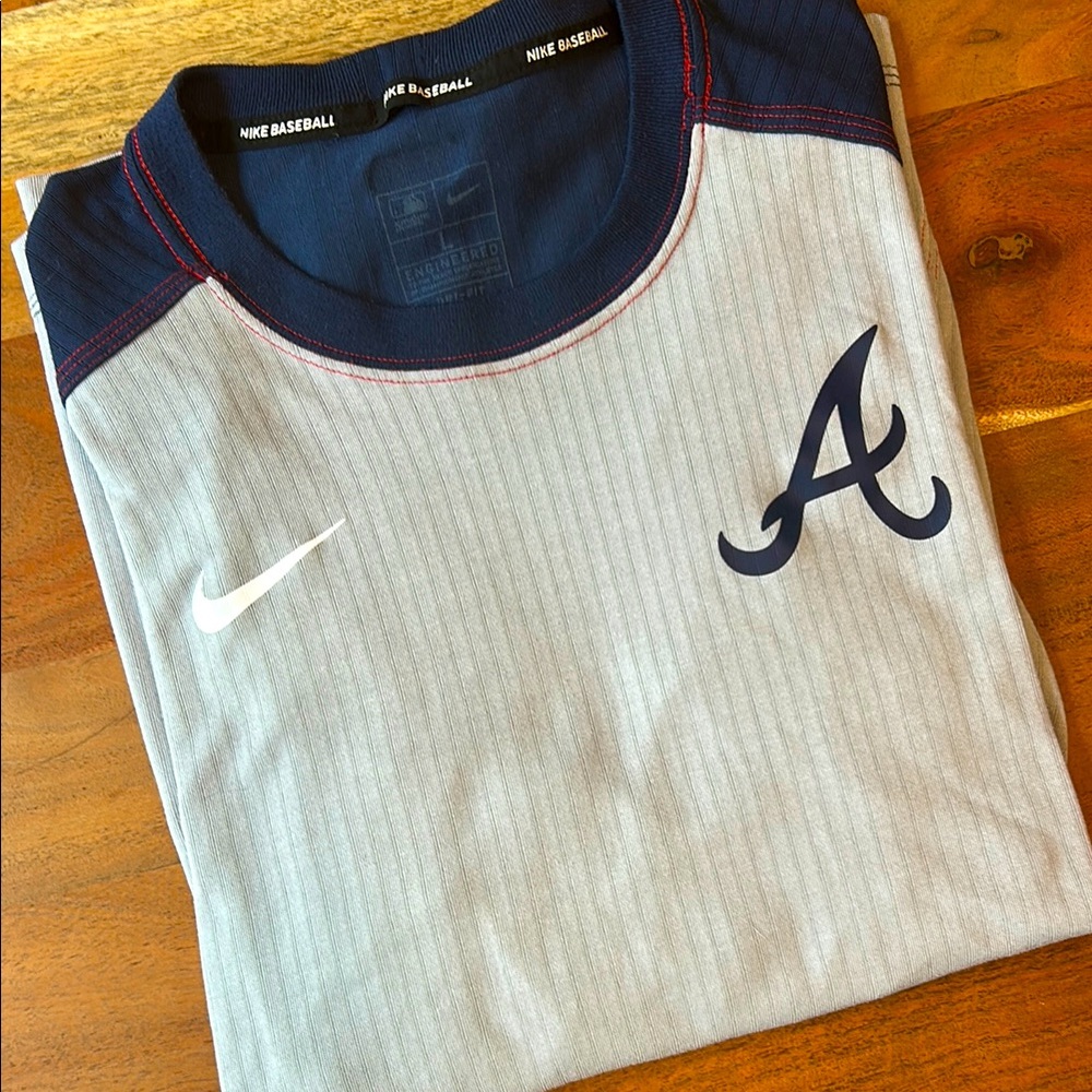 Nike Gray and Navy Baseball Tee
